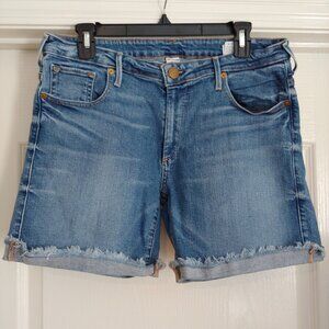 True Religion Gypsset Blue Womens Shorts Cuff Raw Hem Stretch 31 Y2k